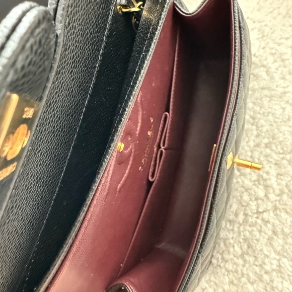 Doubla flap small size bag black leather caviar gold brand new full box - Picture 11 of 14